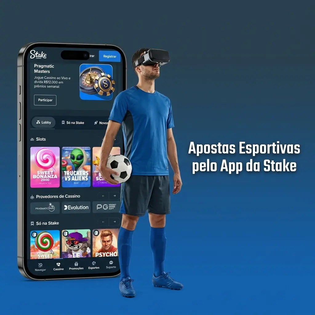 Apostas esportivas pelo app da Stake com odds ao vivo em futebol, tênis, MMA, eSports e mais modalidades