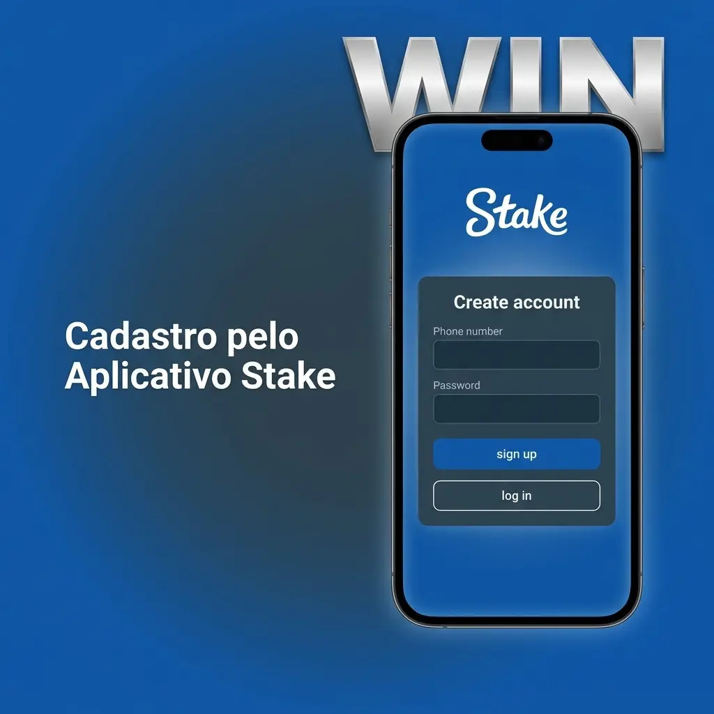 Cadastro no aplicativo Stake para Android e iOS com registro por e-mail, Google ou rede social