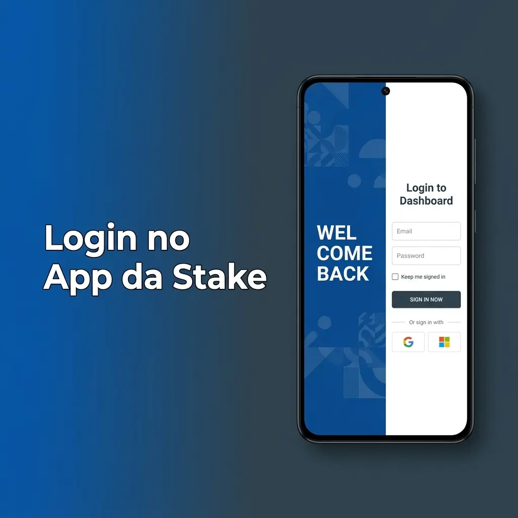 Tela de login no app da Stake com campos de e-mail, senha e autenticação de dois fatores 2FA