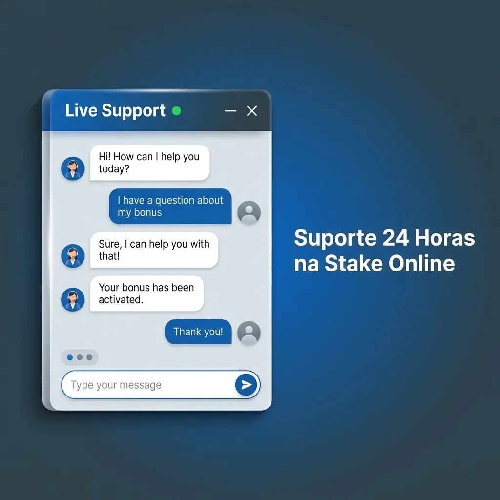 Suporte 24 horas da Stake com chat ao vivo, FAQ e central de ajuda para usuários brasileiros