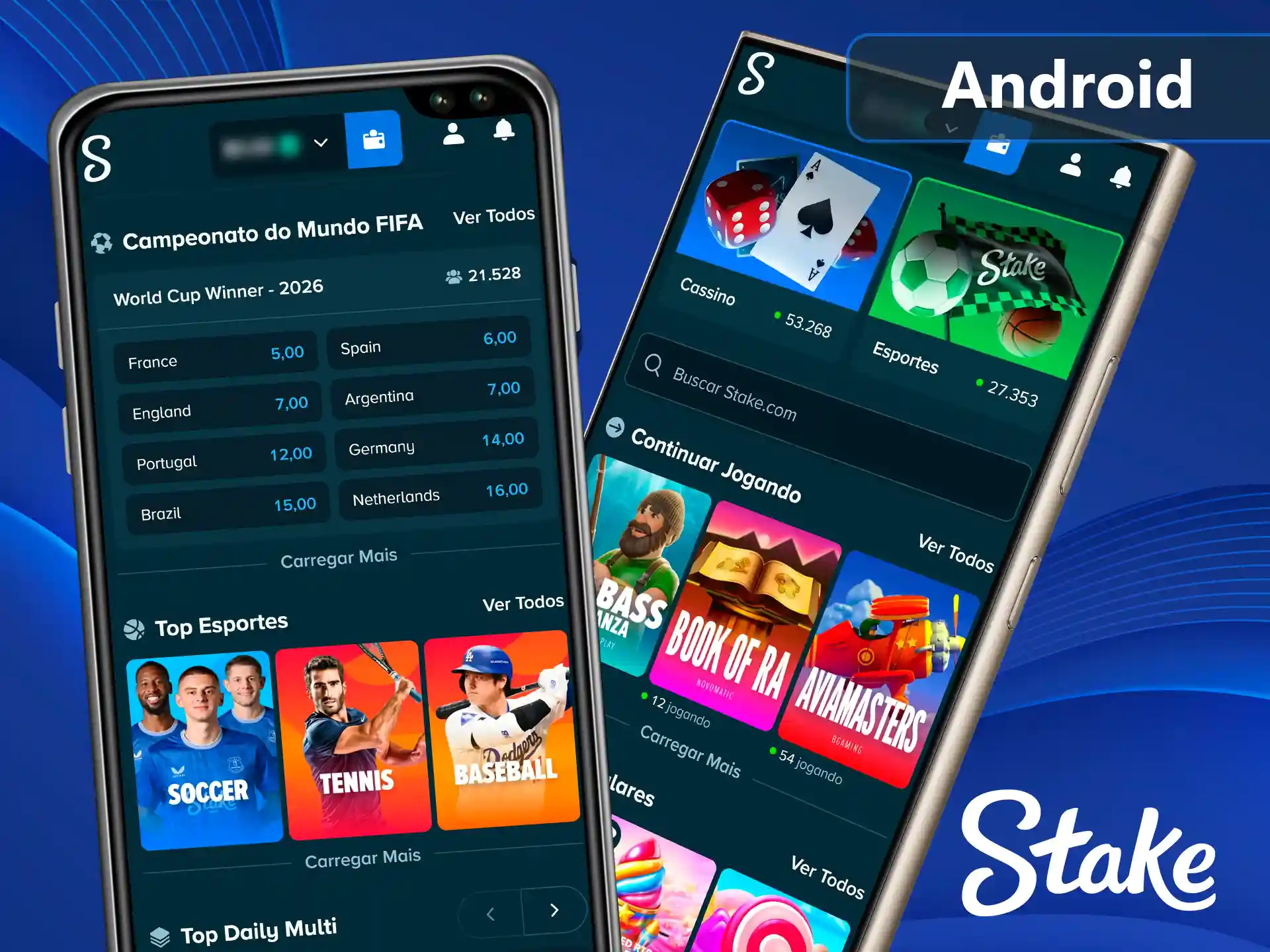 Baixe o aplicativo Stake para Android.