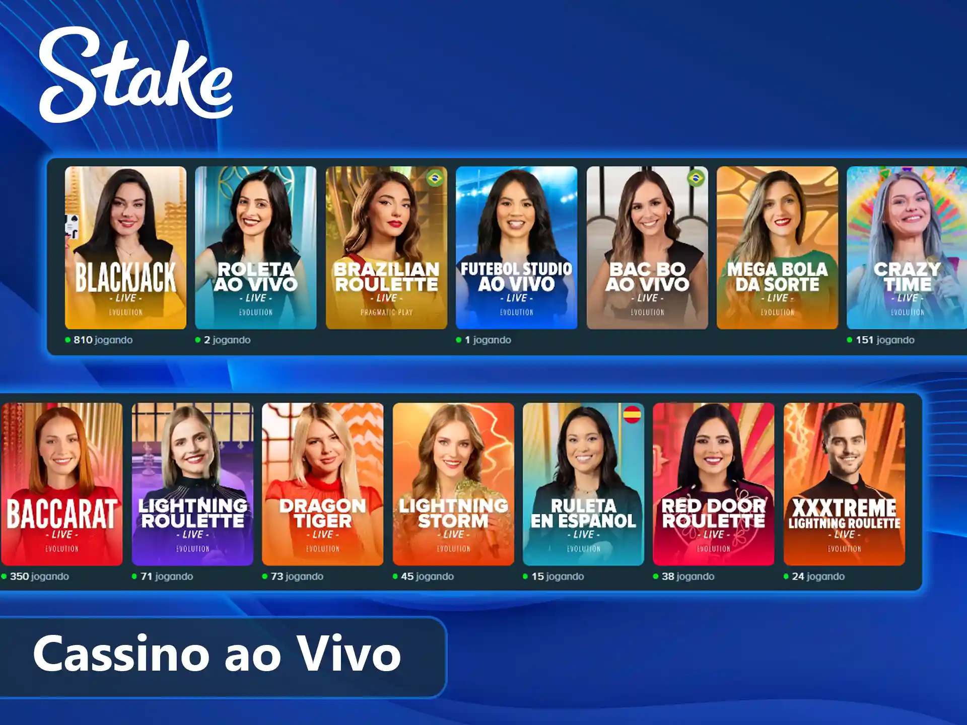 Viva a experiência de cassino ao vivo na Stake.