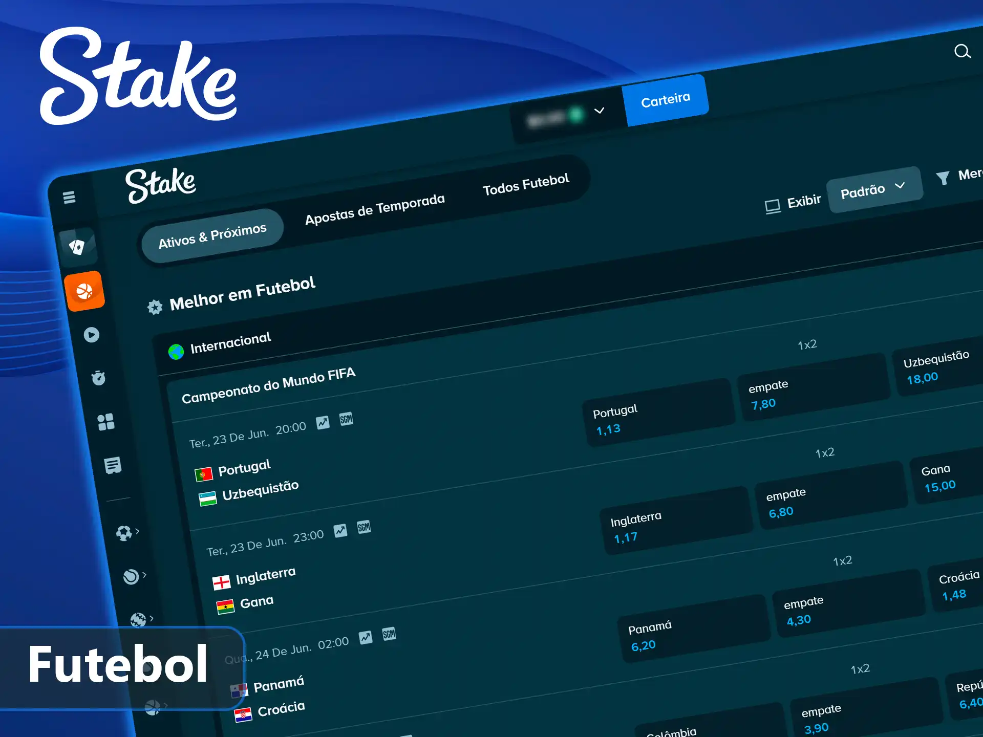 Aposte em partidas de futebol na Stake.
