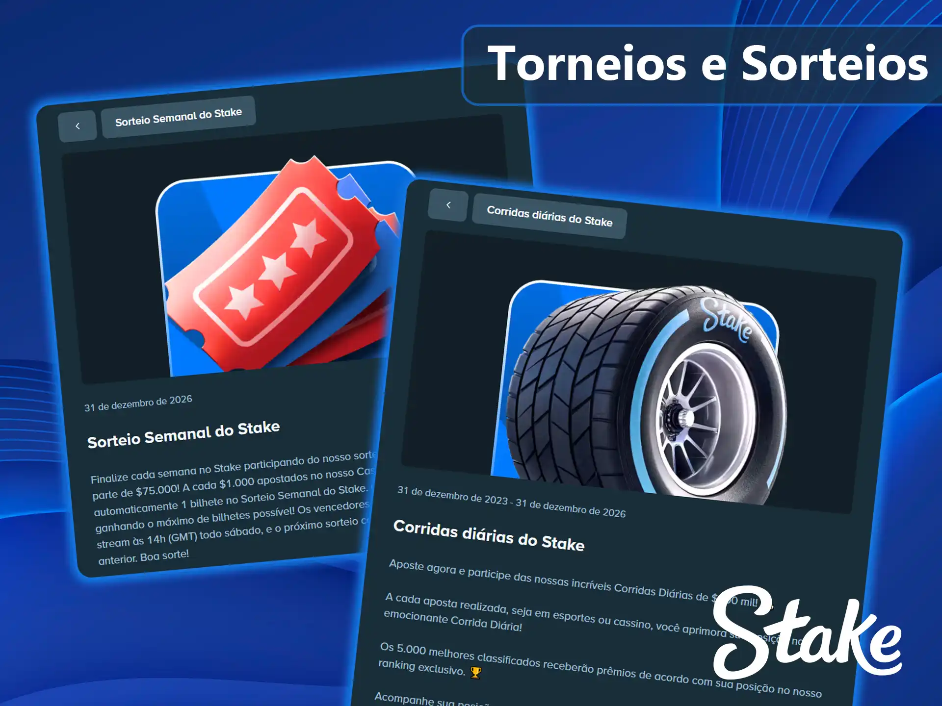 Participe de torneios e sorteios na Stake.