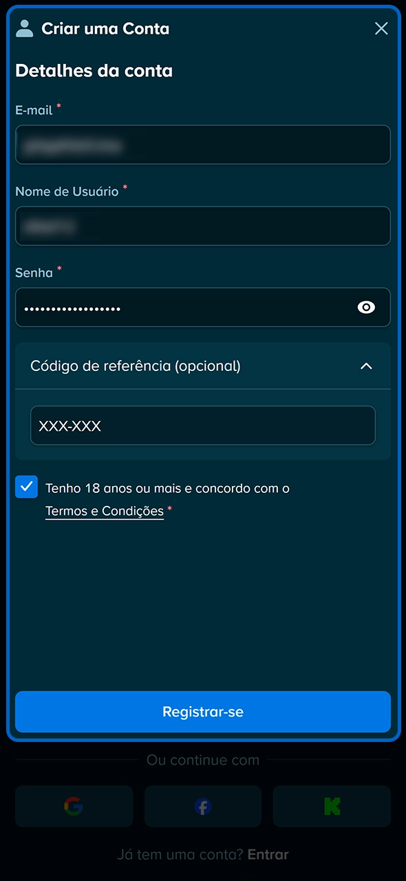 Cadastro e depósito rápido para começar na Stake.