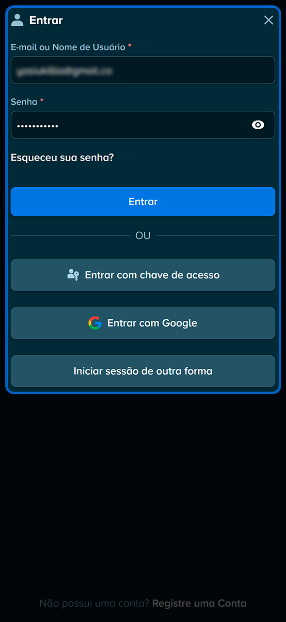 Página principal de acesso ao site da Stake.